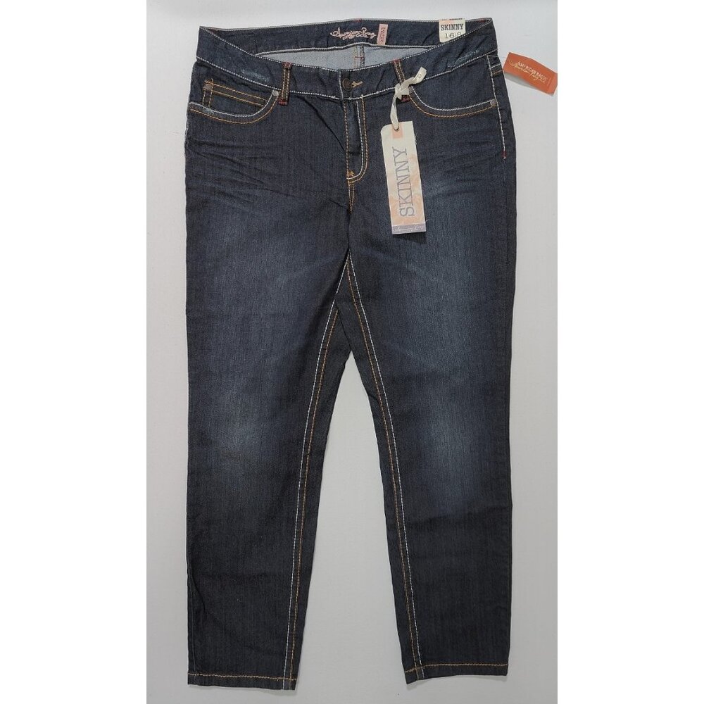 American Rag Women's Blue Slightly Distressed Skinny Jeans Size 16